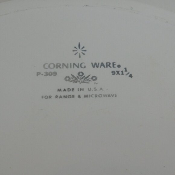 Corning Ware Cornflower Blue Pie Plate Baking Serving Dish Vintage 9" x 1-1/4" - Picture 10 of 10